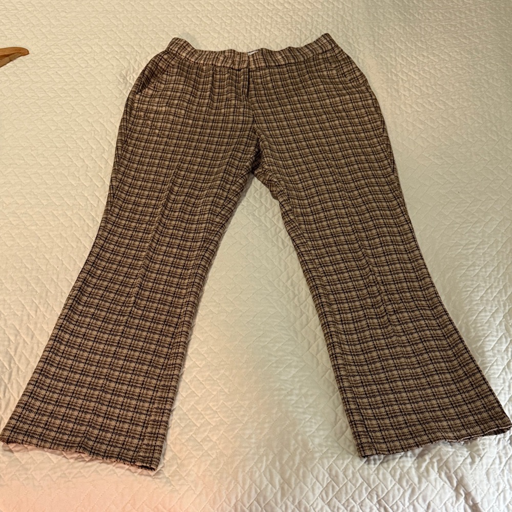 Nordstrom Plaid Tan and Black Pants